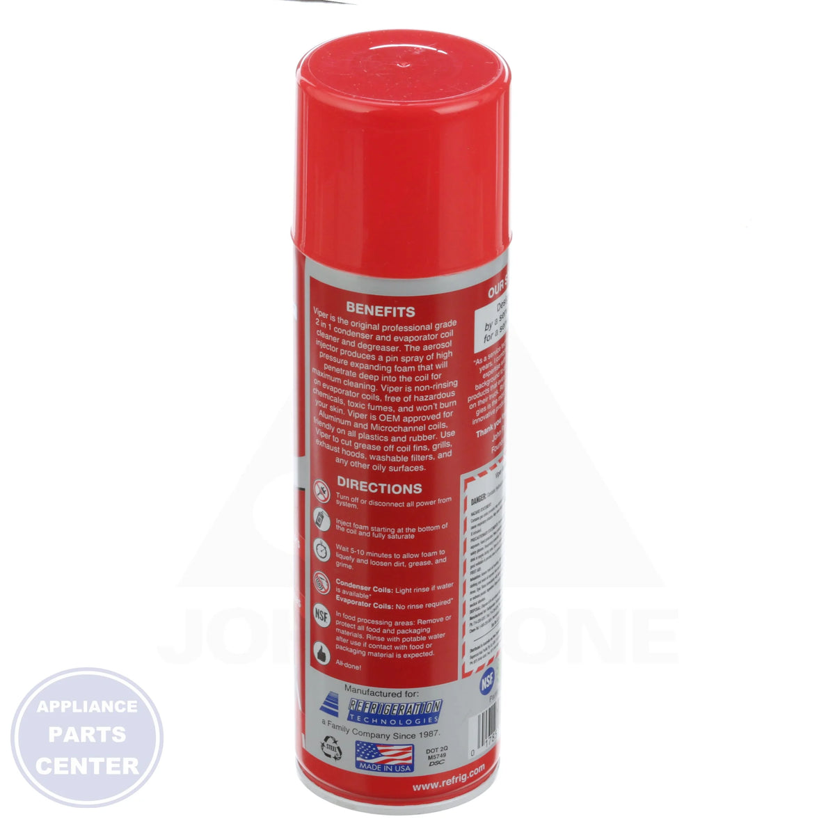 Viper Foaming Coil Cleaner RT375A - Side view with 17 oz. capacity