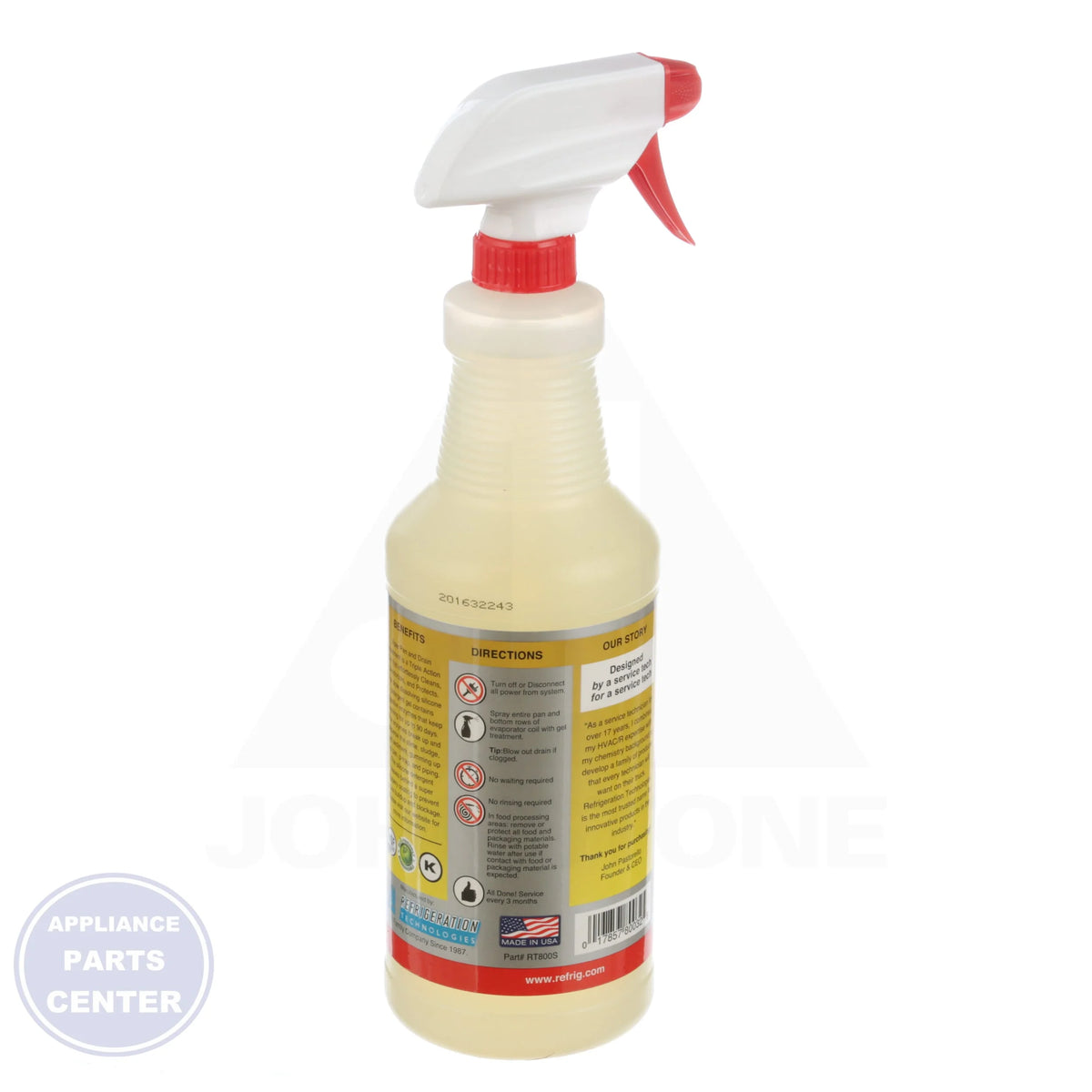 RT800S Viper Drain Clean Pan and Drain Treatment - Side view with 1 Quart capacity