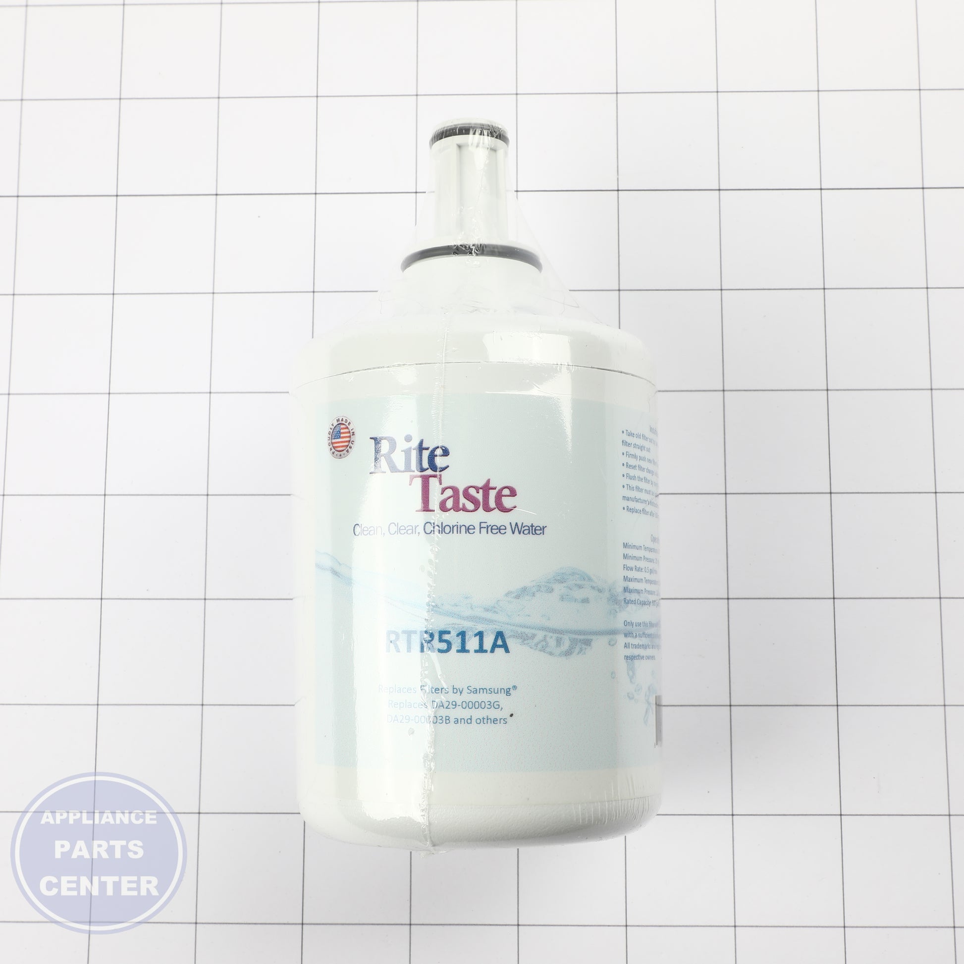 SAMSG RPL WTR FLTR DA29-00003B - Detailed view of water filter specifications