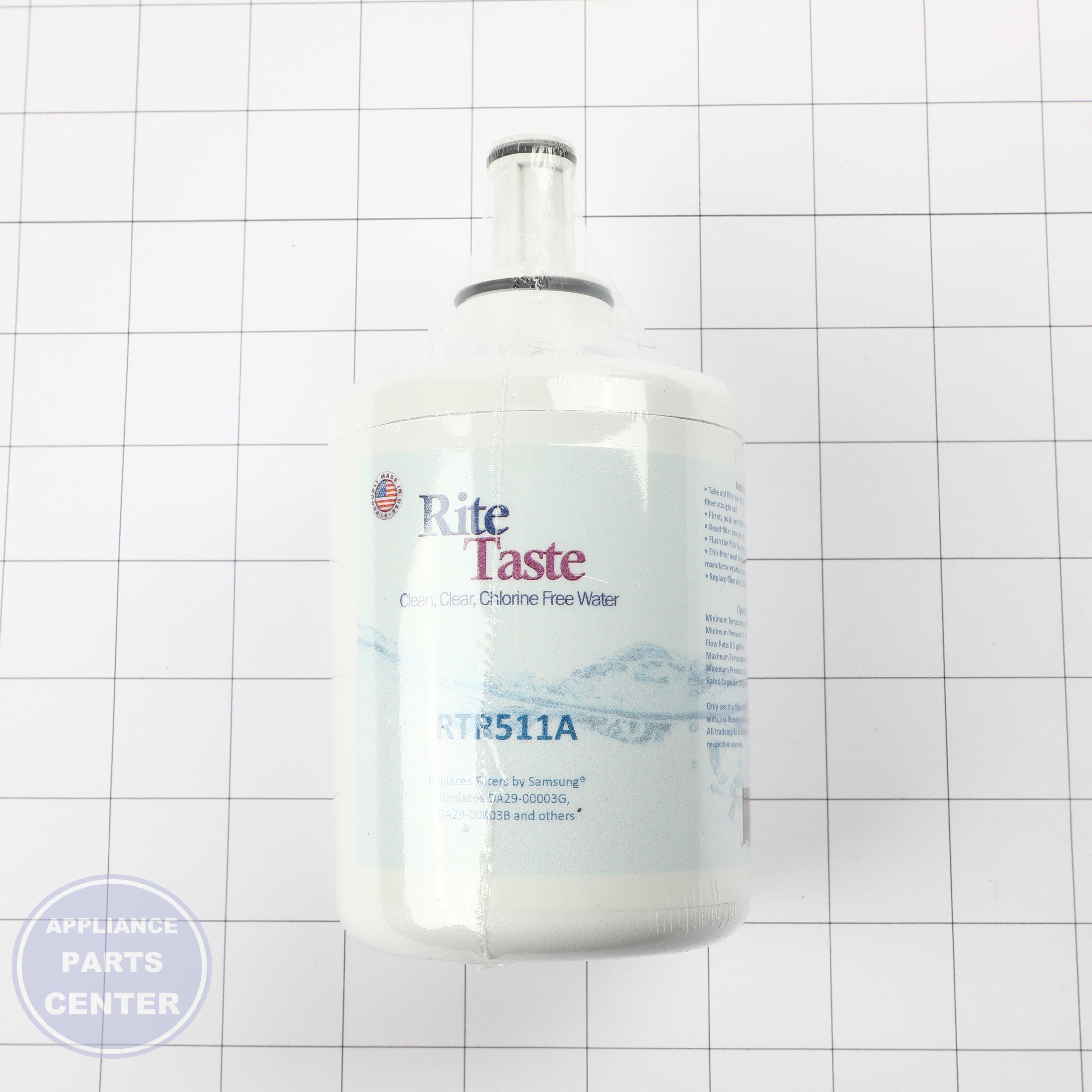 SAMSG RPL WTR FLTR DA29-00003B - Detailed view of water filter specifications