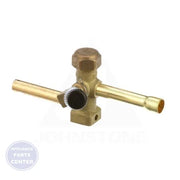 Coleman VALVE,BASE,3/8 INCH S1-02322459000 - Main view showing leak-free operation for Coleman, Evcon, and York models