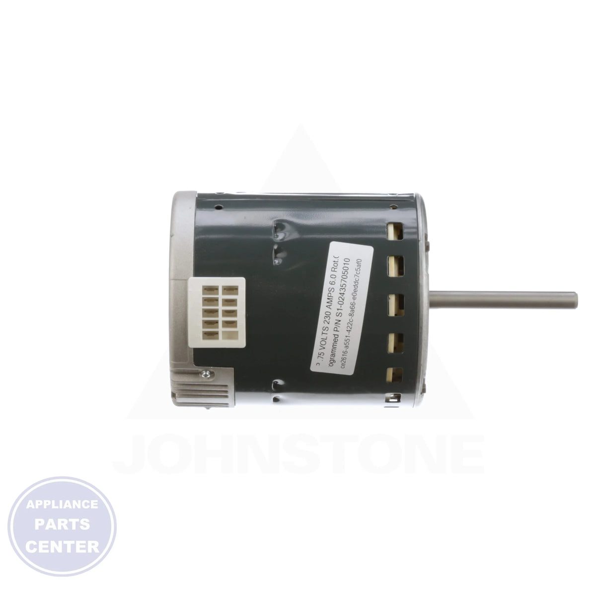 Motor,Blower,Prgrm, 3/4 X-13 S1-02435705010 - Side view with precise specifications of 3/4 X-13