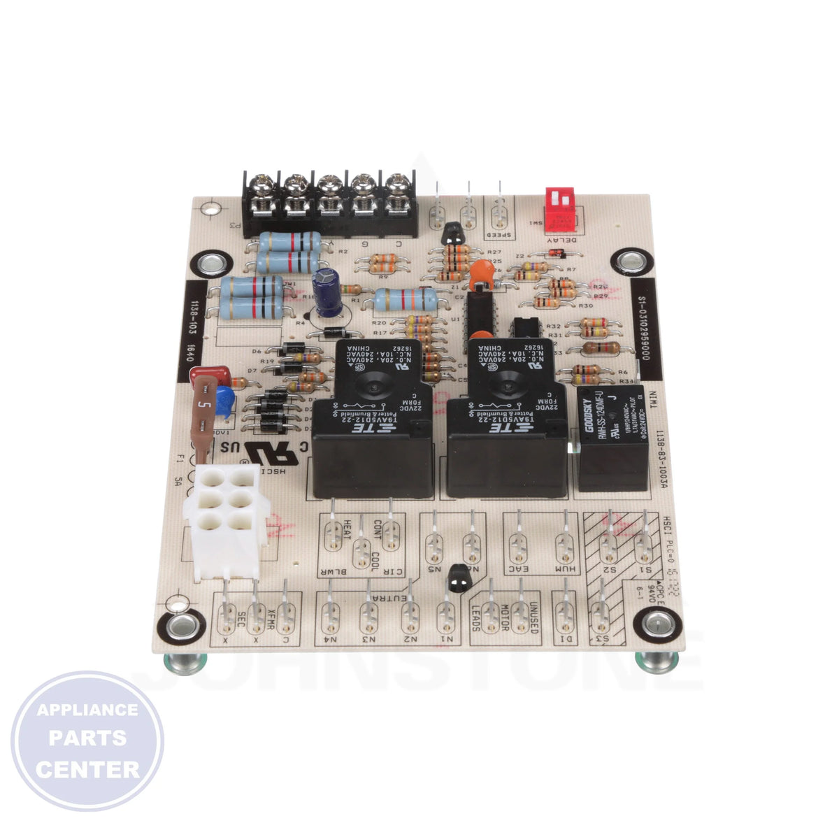 BOARD,CONTROL,BLOWER S1-03102959000 - Side view with specific measurements and specifications