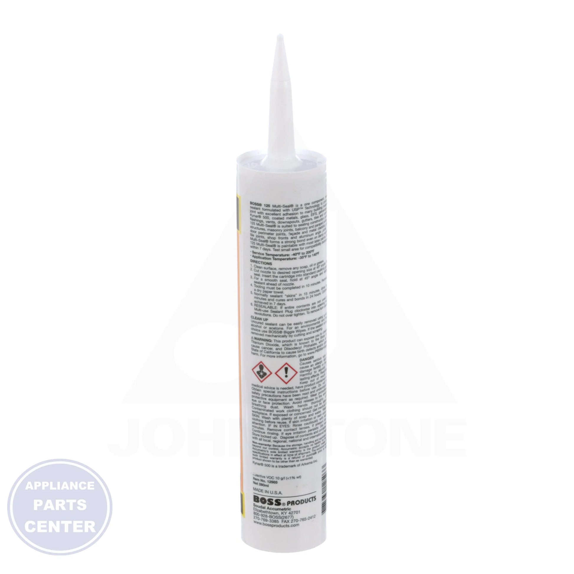 Sealant MULTI-SEAL GRY 10.5-OZ (M12) - Side view with 10.5-ounce capacity