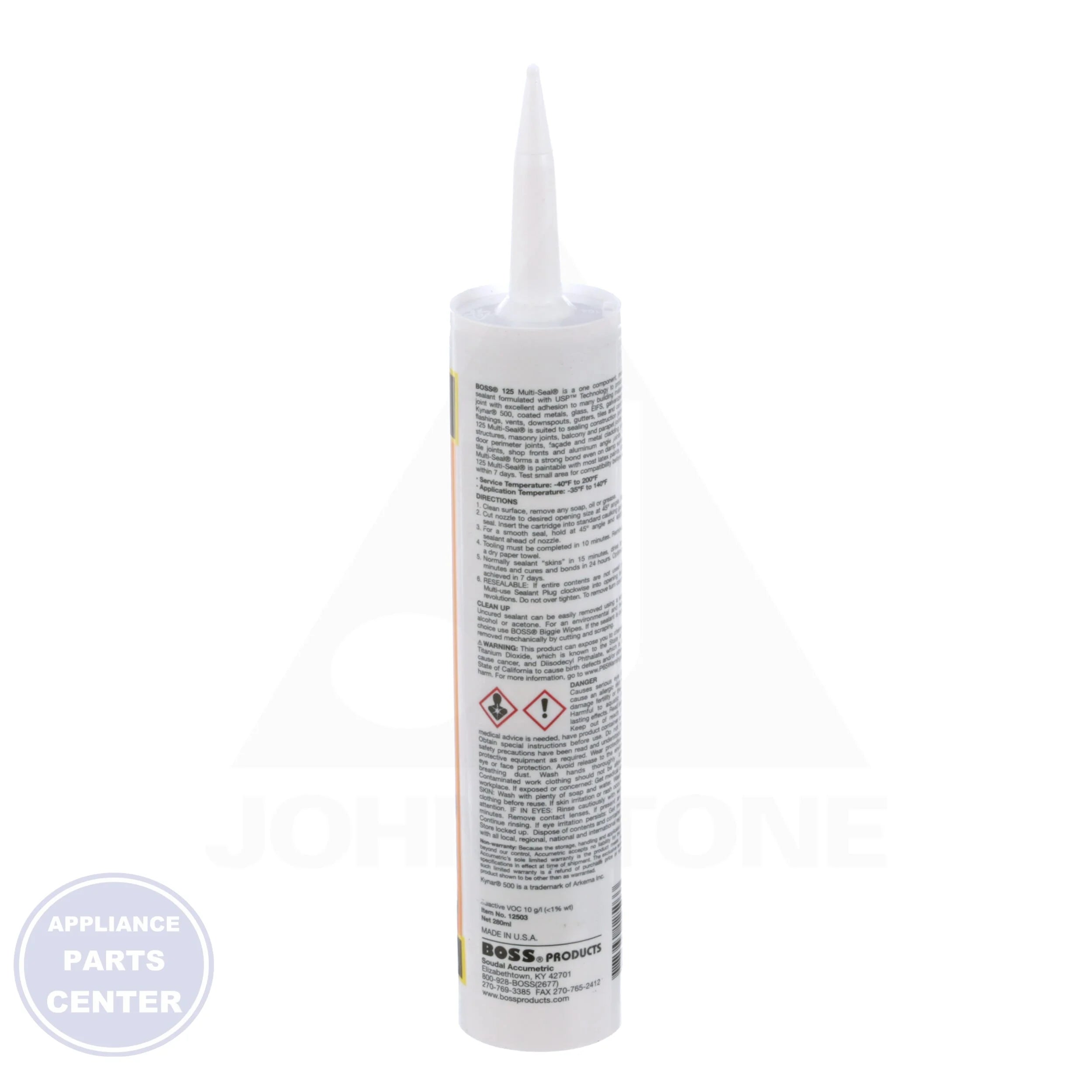 Sealant MULTI-SEAL GRY 10.5-OZ (M12) - Side view with 10.5-ounce capacity