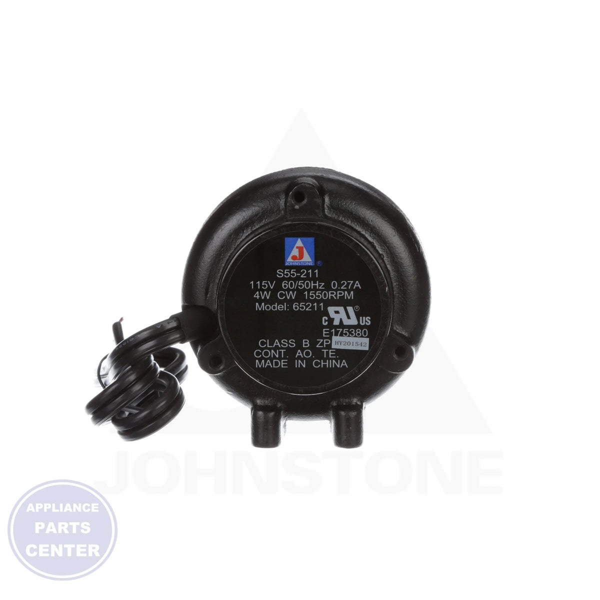 Unit Bearing Motor S55-411 - Side view with precise measurements including diameter and watts