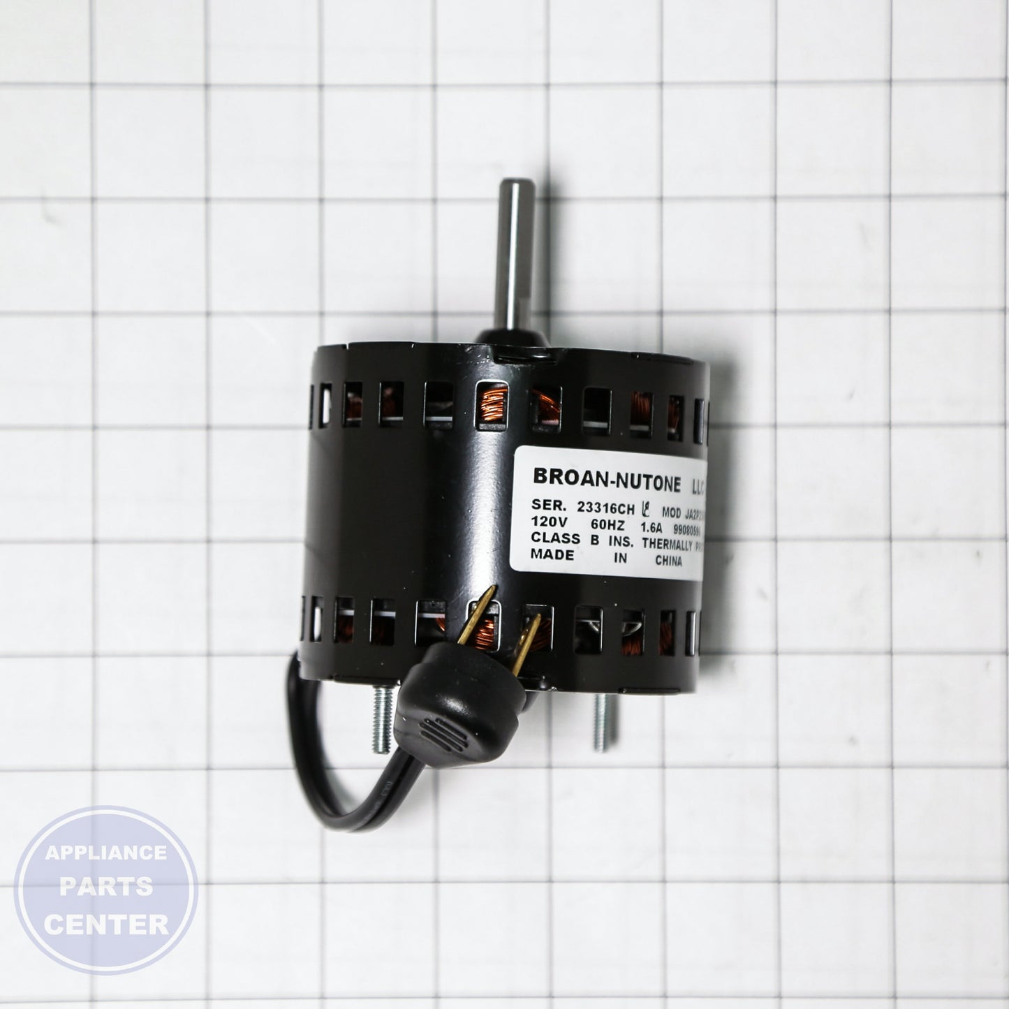 SRV MOTOR F/10N UTILITY FAN S99080596 - Side view with precise specifications