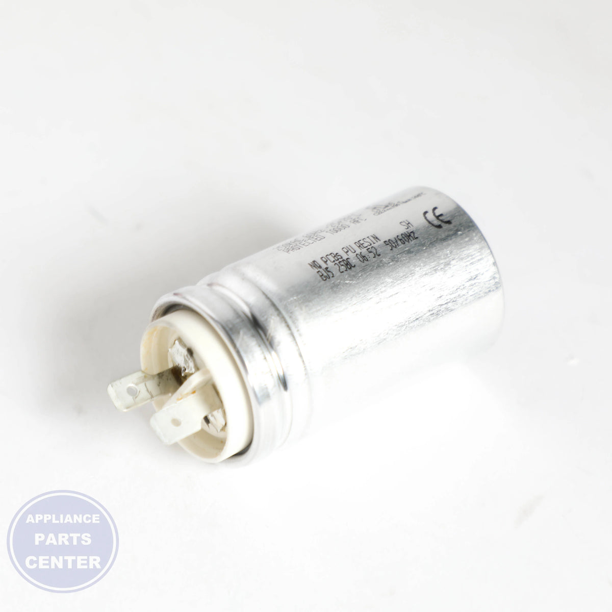 SRV MOTOR CAPACITOR SB02300730 - Side view with 10-year durability spec