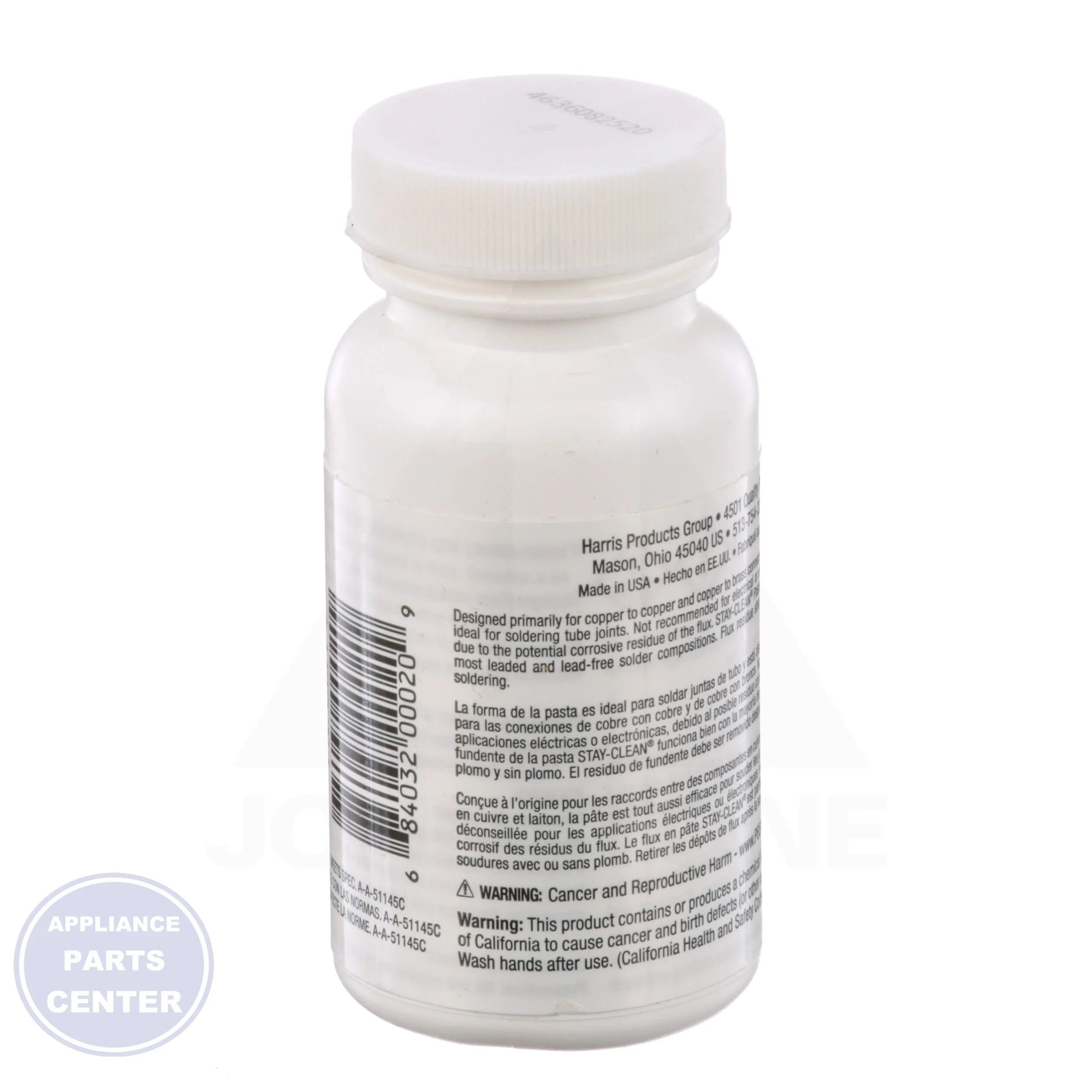 Stay-Clean Flux SCPF4 - Side view with 4 oz size