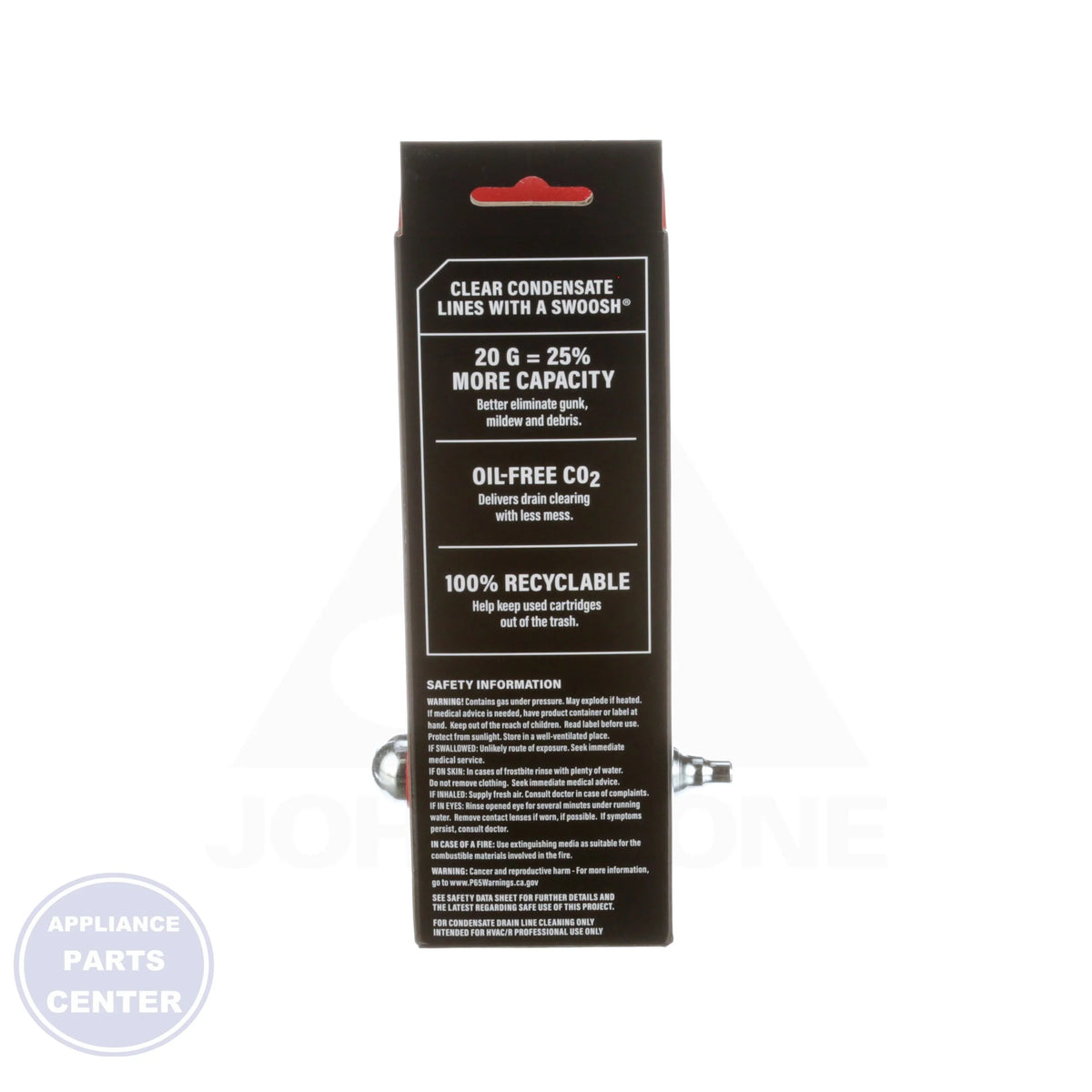 20 Gram CO2 Cartridges SGC-12 - Side view with 25% more capacity