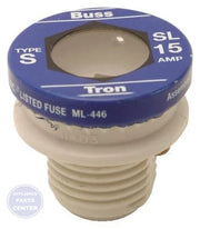 [Brand] Non-Tamp Type S Time Delay Fuse 15 Amp SL-15 - Main view showing color-coded feature for heat pumps
