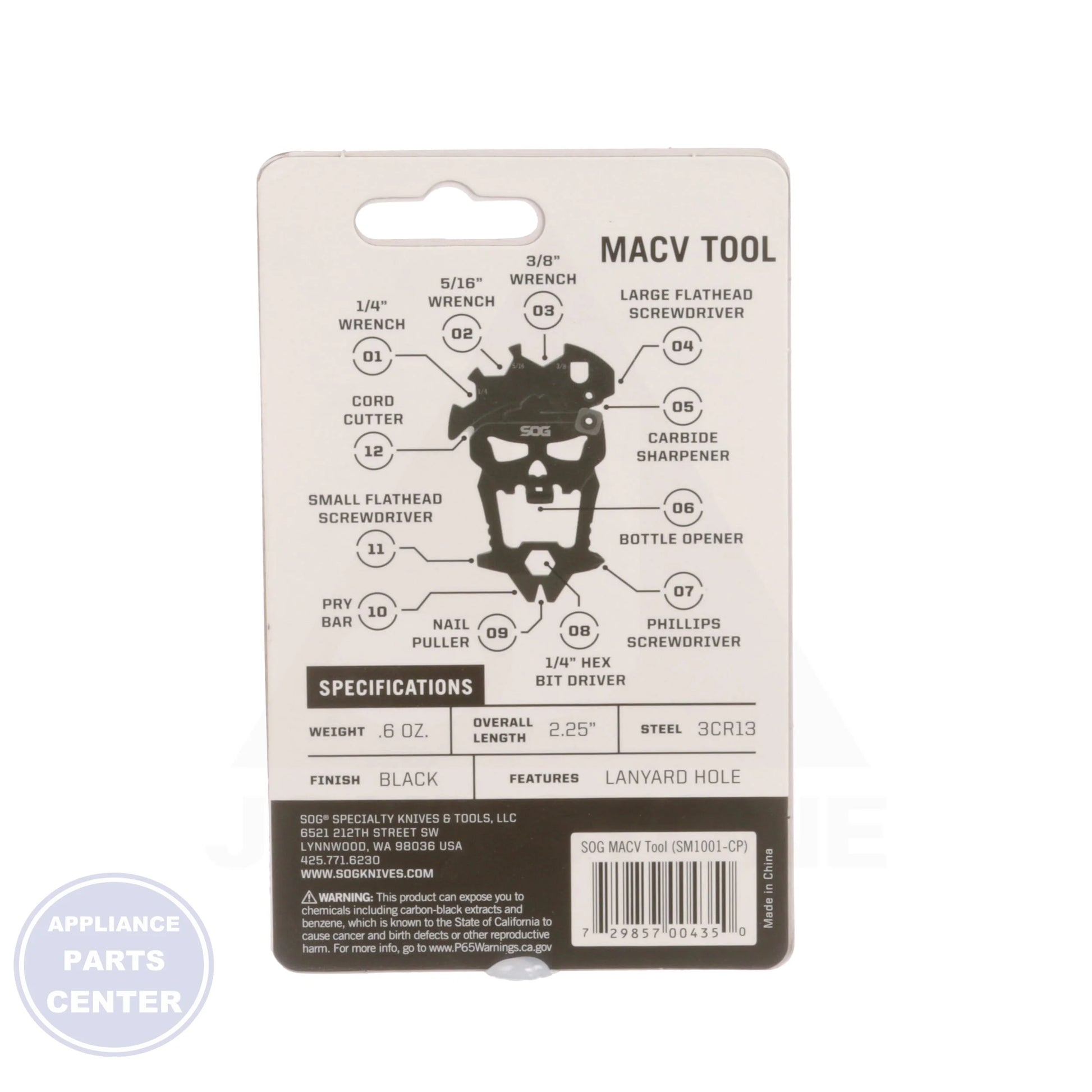 MacV Multi-Tool SM1001-CP - Side view with compact design