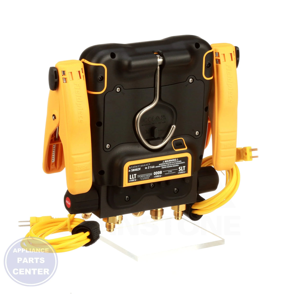 SMAN Digital Manifold with Micron Gauge SM482V - Side view with temperature compensation details