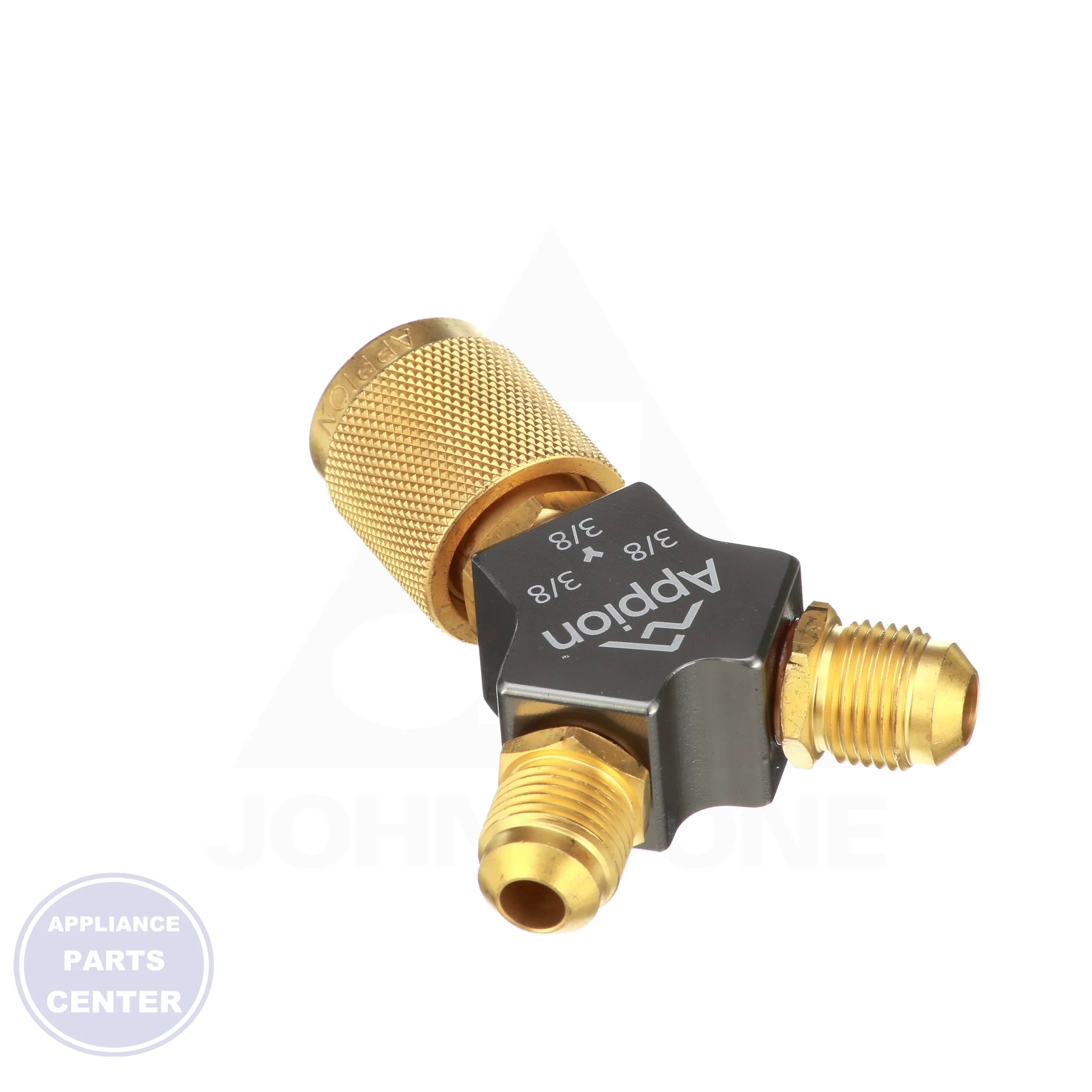 MegaFlow Speed-Y Fitting SPDY38 - Side view with 3/8" connection specs