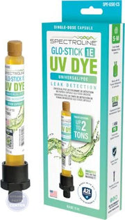 GLO-STICK® 1E Fluorescent Dye Capsule - Main view showing easy dye injection for various AC&R systems