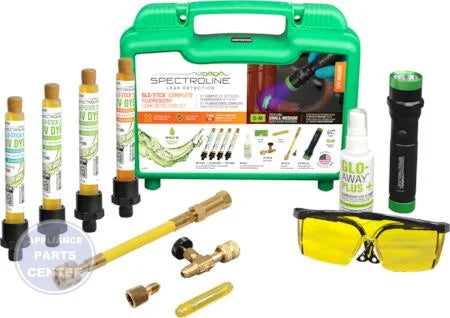GLO-STICK® Complete Dye Leak Detection Kit SPE-HVLGSE - Main view showing high-pressure leak detection for various models