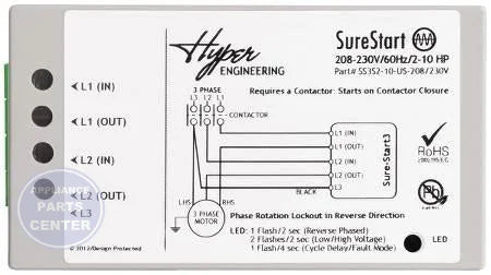 SureStart Soft Starter Three Phase SS5A04-27SN - Main view showing compressor torque reduction for various HVAC models