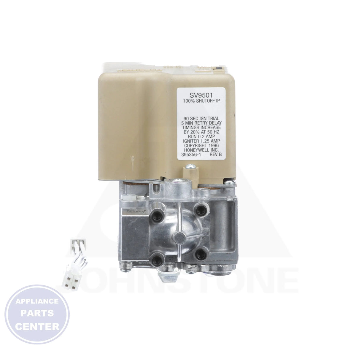 Gas Control SV9501M8129 - Side view with 1/2" inlet x 1/2" outlet measurements