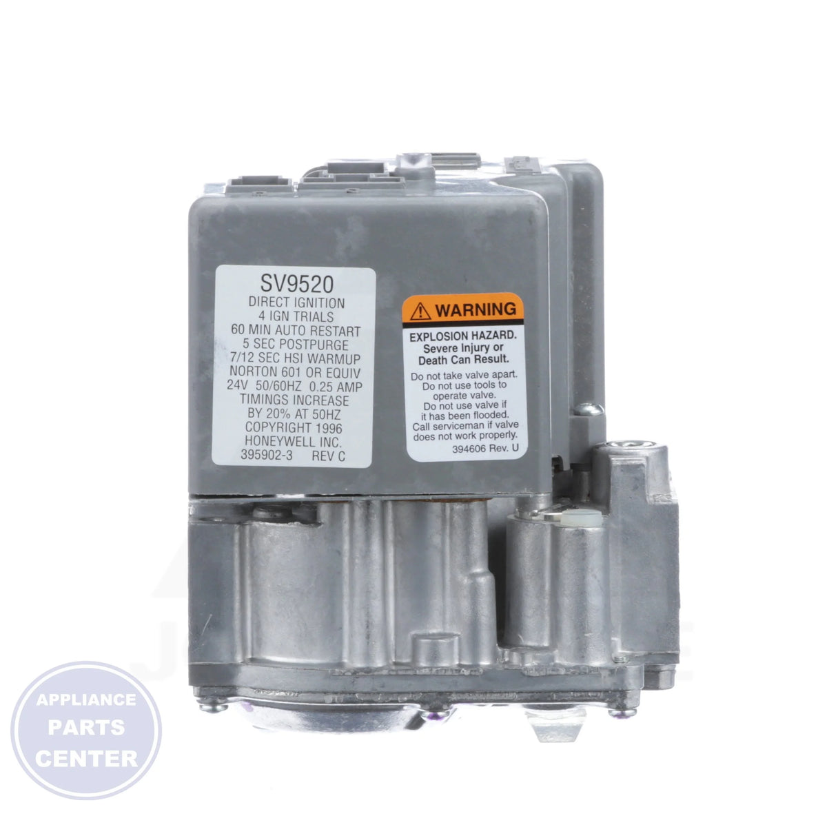 SmartValve® Gas Control SV9520H8513 - Detailed view of 24VAC 50/60 Hz specifications
