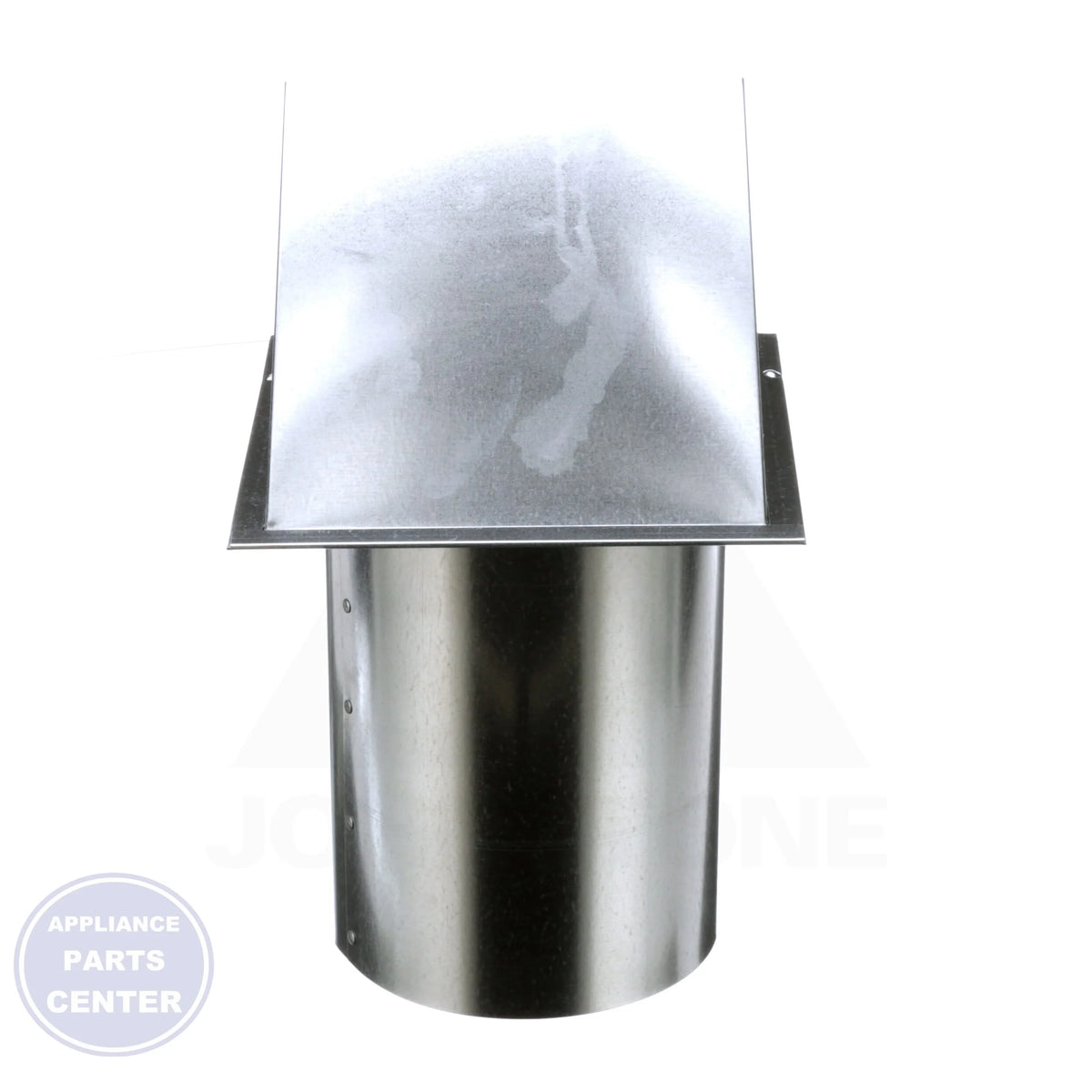 Galvanized Hooded Wall Vent SWV8 - Side view with 8-inch diameter