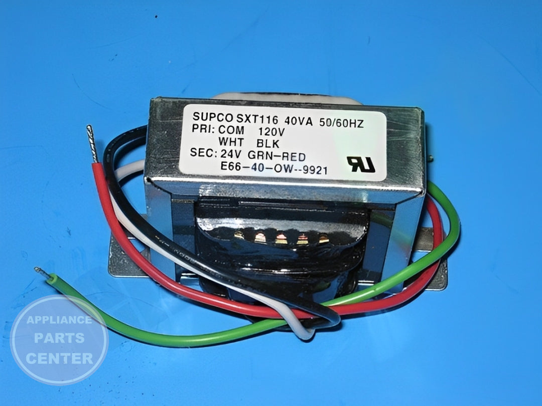 [Brand] SUPCO FOOT MOUNT TRANSFORMER 120V-24V 40VA - Main view showing efficient voltage conversion for [specific models]