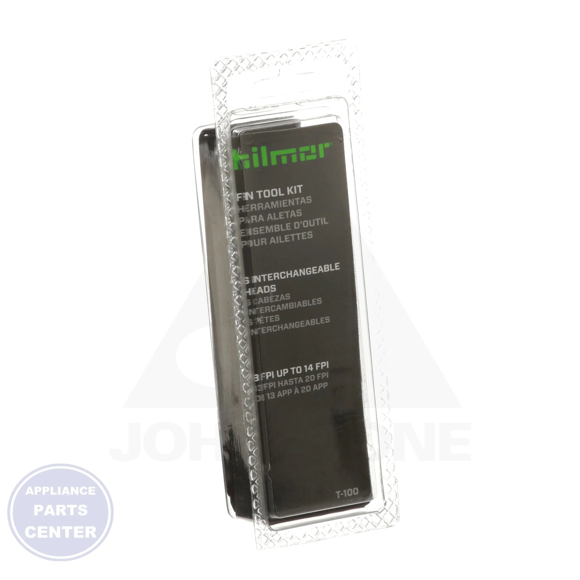 Multi-Head Fin Comb T-100 - Side view with assorted fin specifications