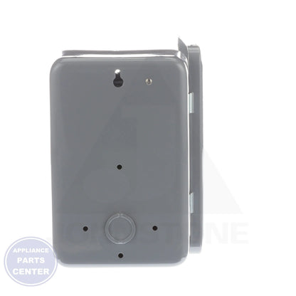 24 Hour Electromechanical Timer T104 - Side view with 208-277 Volts and 40 Amps specs
