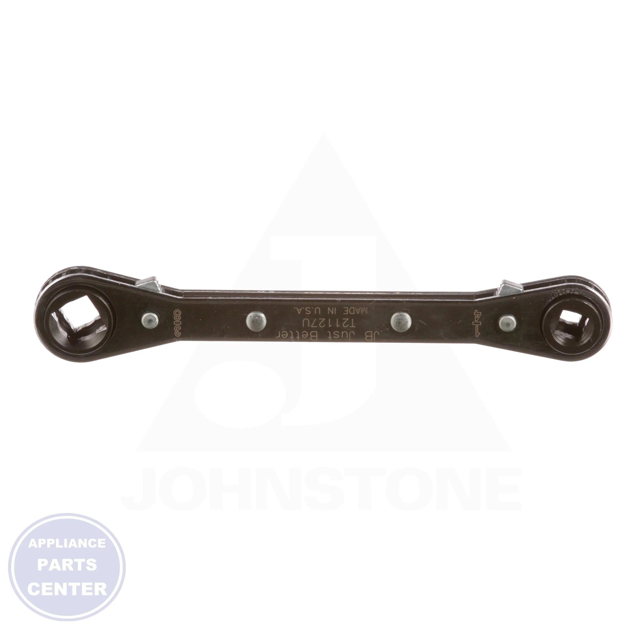 Ratchet Wrench T21127U - Side view with 3/16" x 1/4" Sq. x 5/16" x 3/8" Sq. specifications