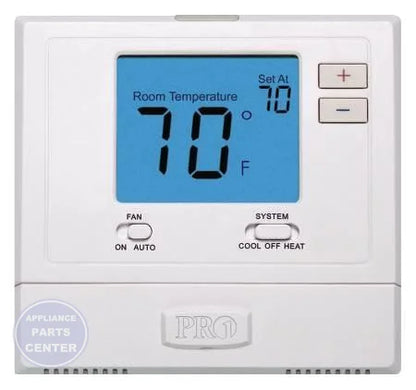 T701 Non-Programmable Thermostat - Main view showing 4" blue display for L39-007 models