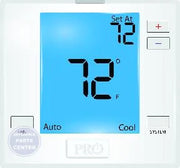 Universal Non-Programmable Thermostat T751 - Main view showing 7" blue display for L51-910 models