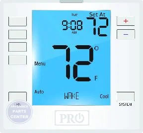 Programmable Thermostat T755 - Main view showing 7 sq. inch display for L51-912