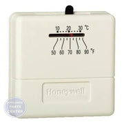 Mechanical Heating/Cooling Thermostat T812A1002 - Main view showing temperature control for various heating systems