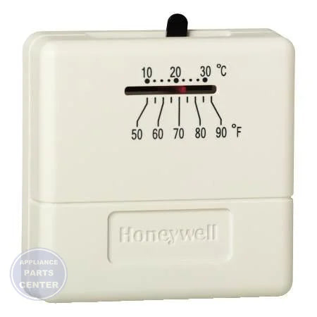 Mechanical Heating/Cooling Thermostat T812A1002 - Main view showing temperature control for various heating systems