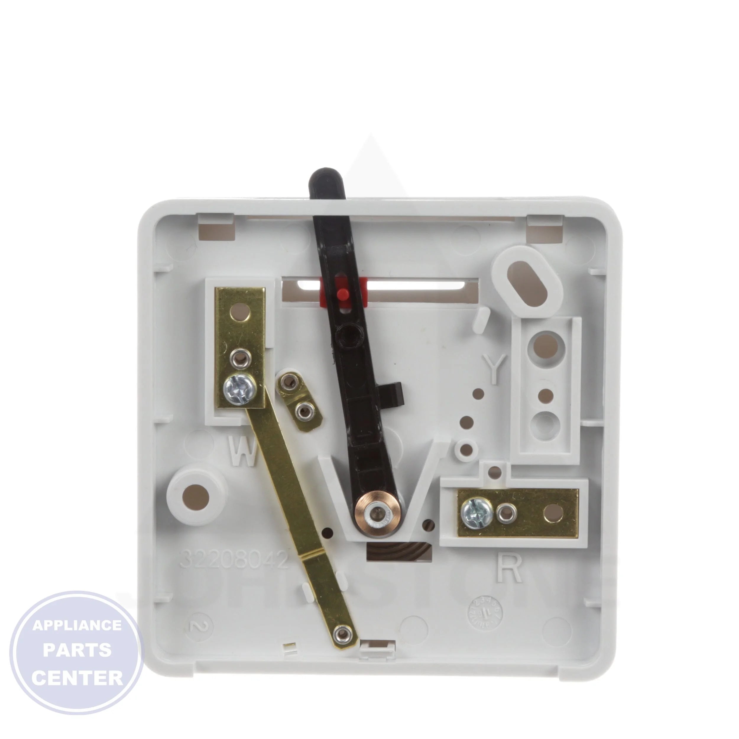 Mechanical Heating/Cooling Thermostat T812A1002 - Side view with 3-1/8" x 3-1/8" x 7/8" dimensions