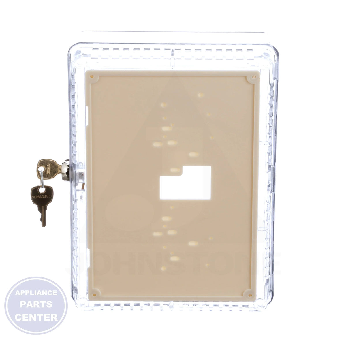 Thermostat Guard TG512A1009 - Side view with 5-7/8" height, 8-3/8" width, and 3" depth