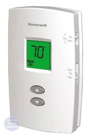 Honeywell PRO 1000 Non-Programmable Thermostat TH1110DV1009 - Main view showing digital temperature display for heat and cool settings
