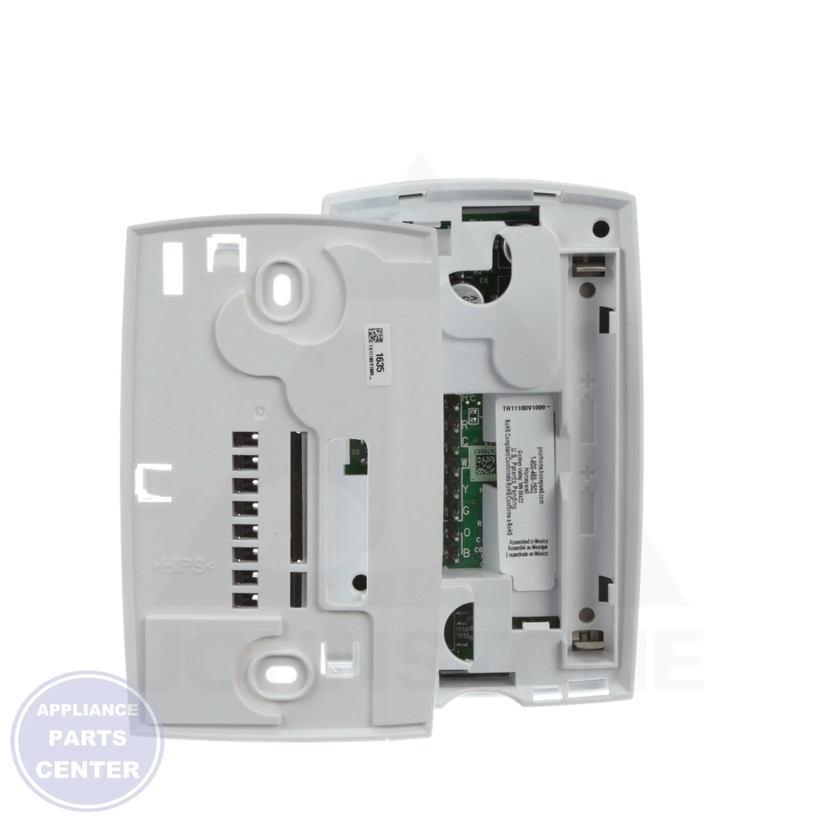 PRO 1000 Non-Programmable Thermostat TH1110DV1009 - Side view with dimensions 2-7/8" W x 4-11/16" H x 1-1/8" D