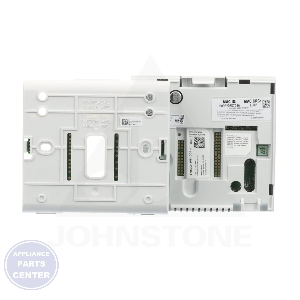 Wi-Fi 8000 VisionPRO Thermostat TH8321WF1001 - Side view with precise technical specifications
