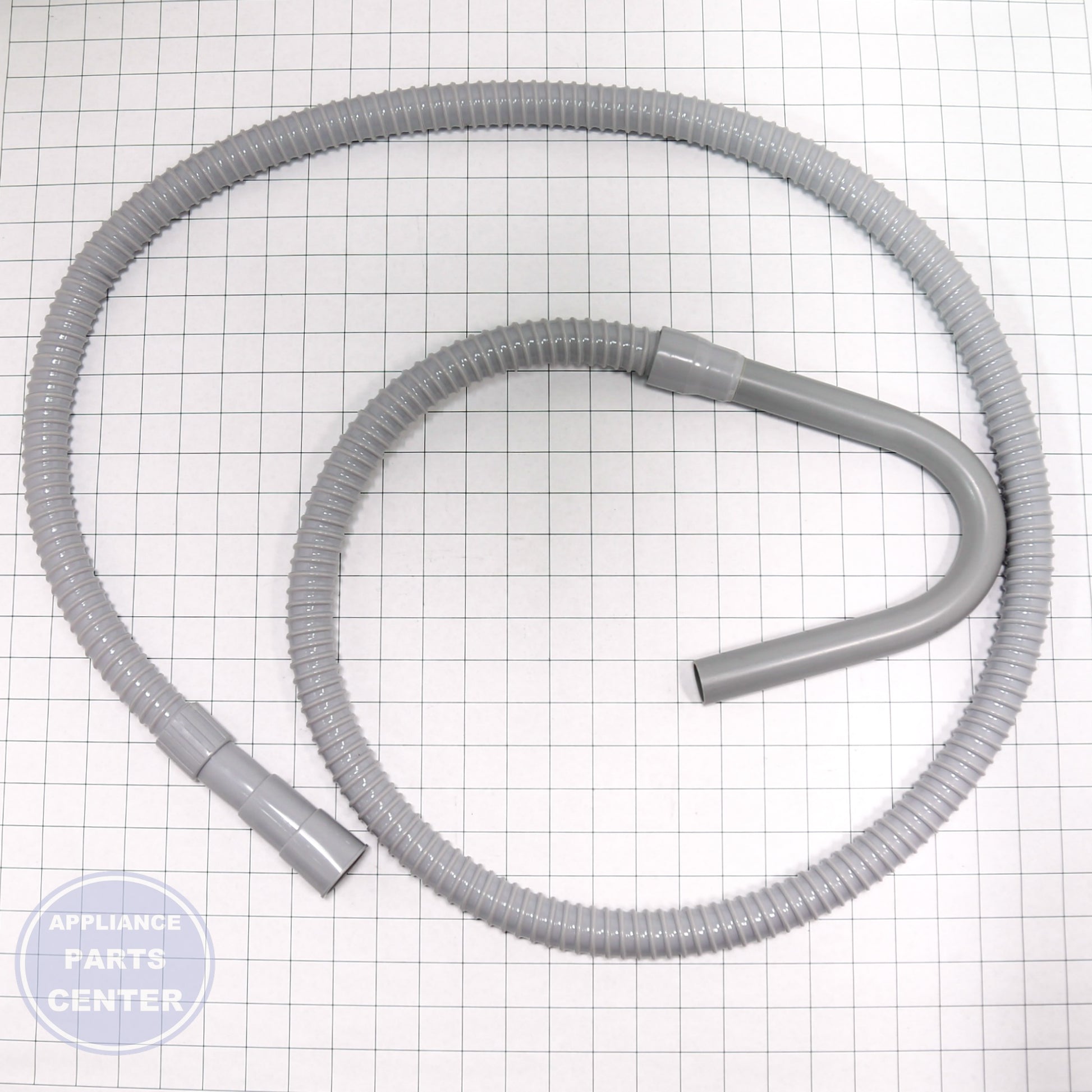 8' DRAIN HOSE TJ78WDH - Side view with exact 8-foot length