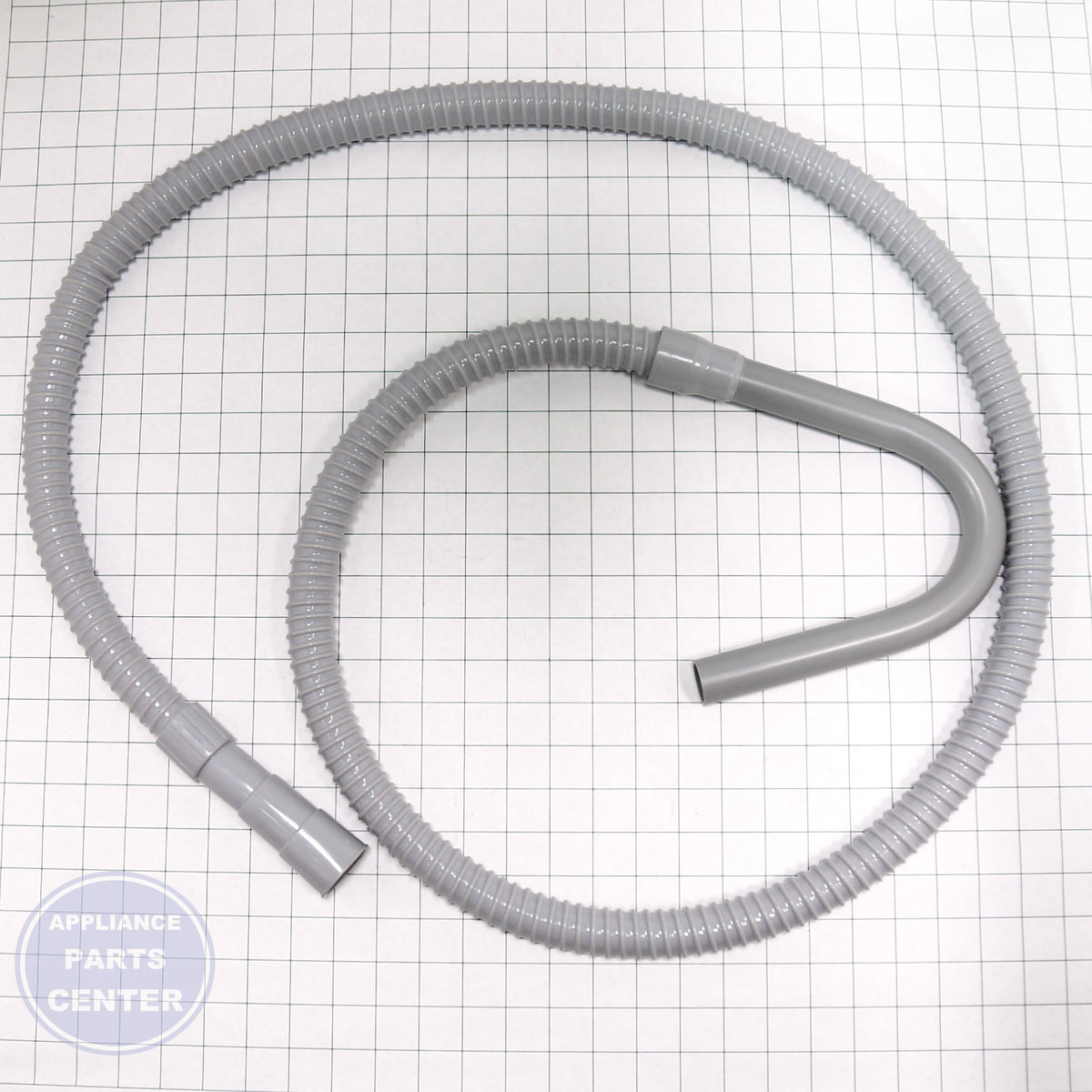 8' DRAIN HOSE TJ78WDH - Side view with exact 8-foot length