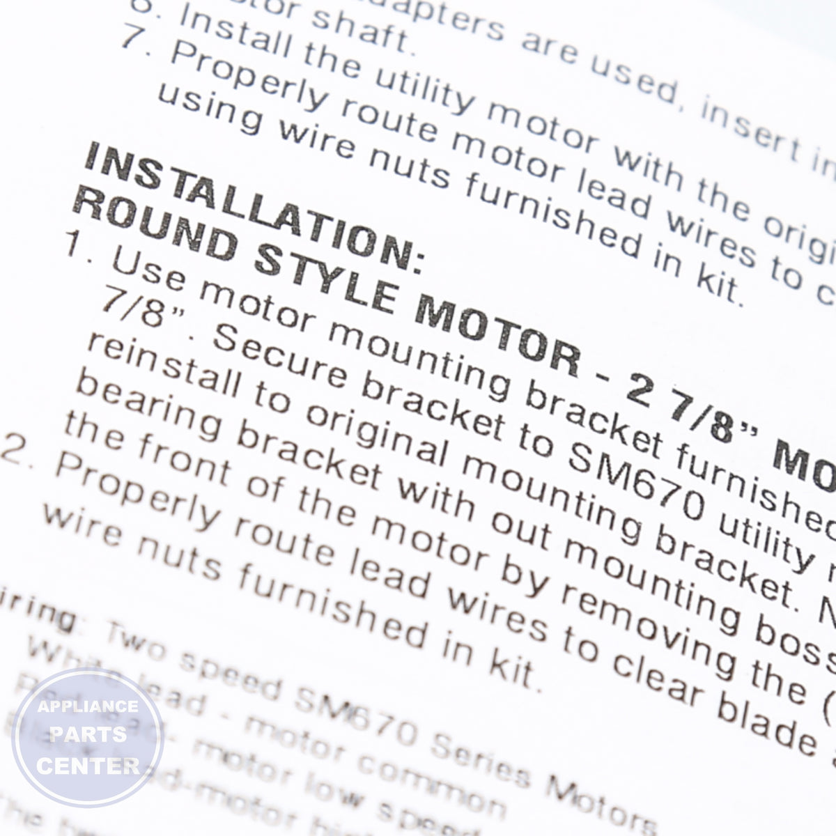 PRO UTILITY MOTOR TJ90SM670 - Installation in PRO model showcasing essential mounting points