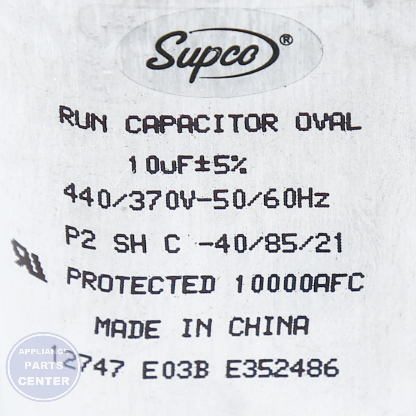 PRO 440V OVAL RUN CAP. TJC10X440 - Installation in PRO model showing key mounting points