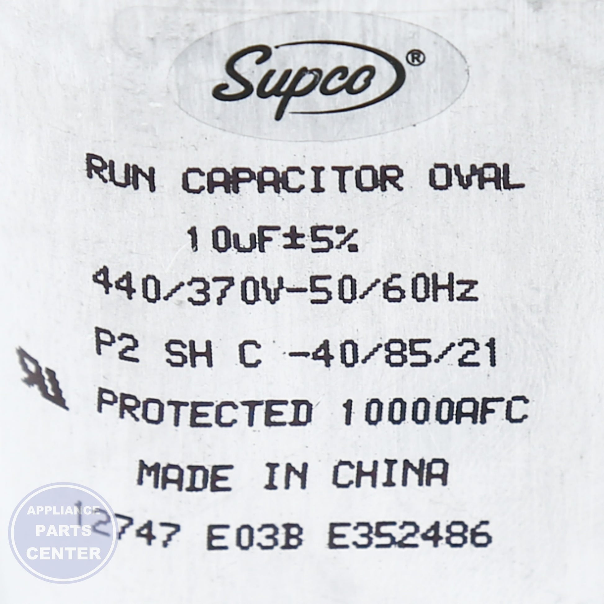 PRO 440V OVAL RUN CAP. TJC10X440 - Installation in PRO model showing key mounting points