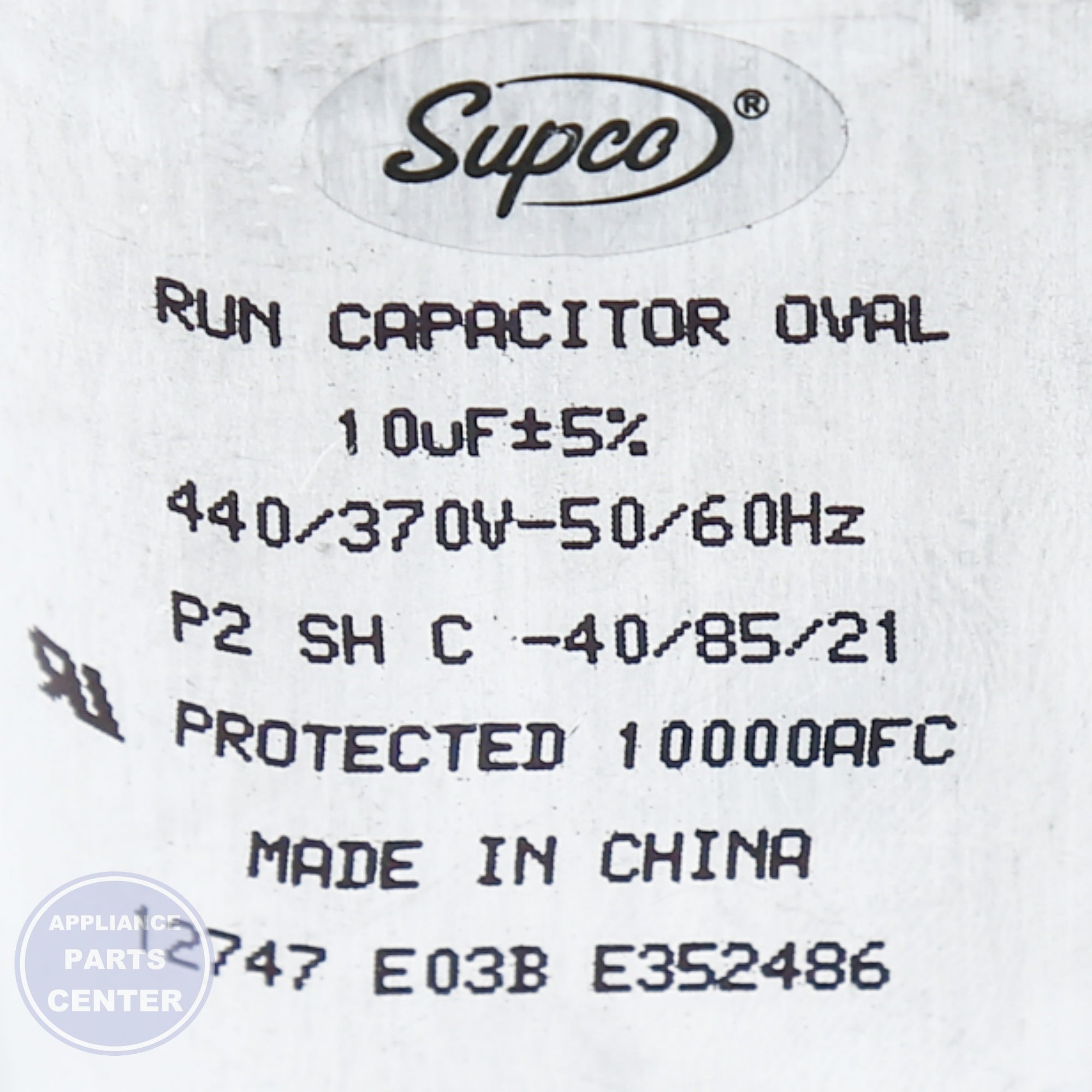 PRO 440V OVAL RUN CAP. TJC10X440 - Installation in PRO model showing key mounting points