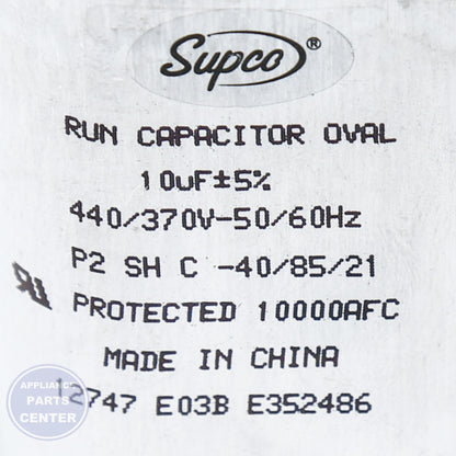 PRO 440V OVAL RUN CAP. TJC10X440 - Installation in PRO model showing key mounting points