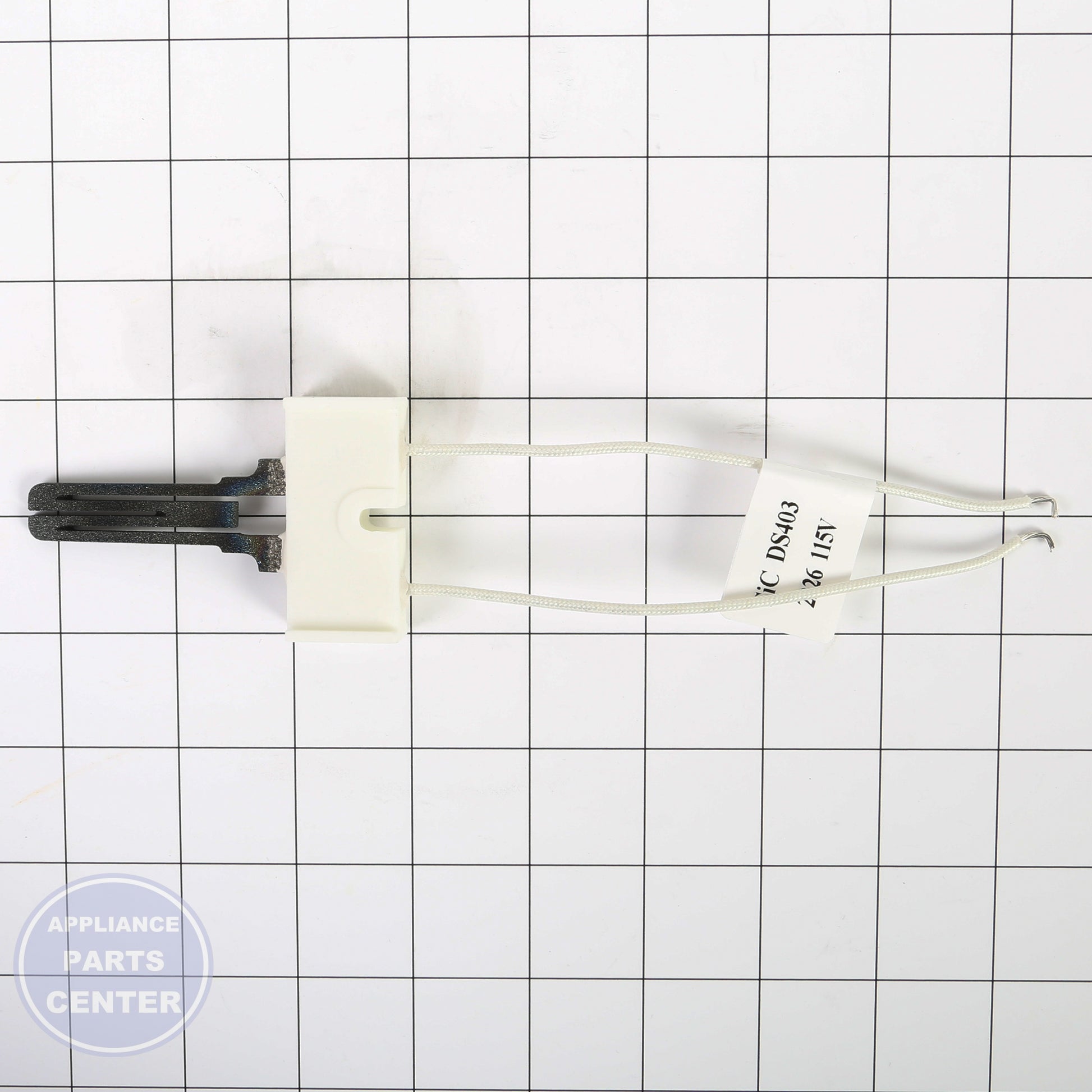 UNIVERSAL FLAT SILICON CARBIDE FURNACE IGNITOR TJIG403K - Side view with durable specs