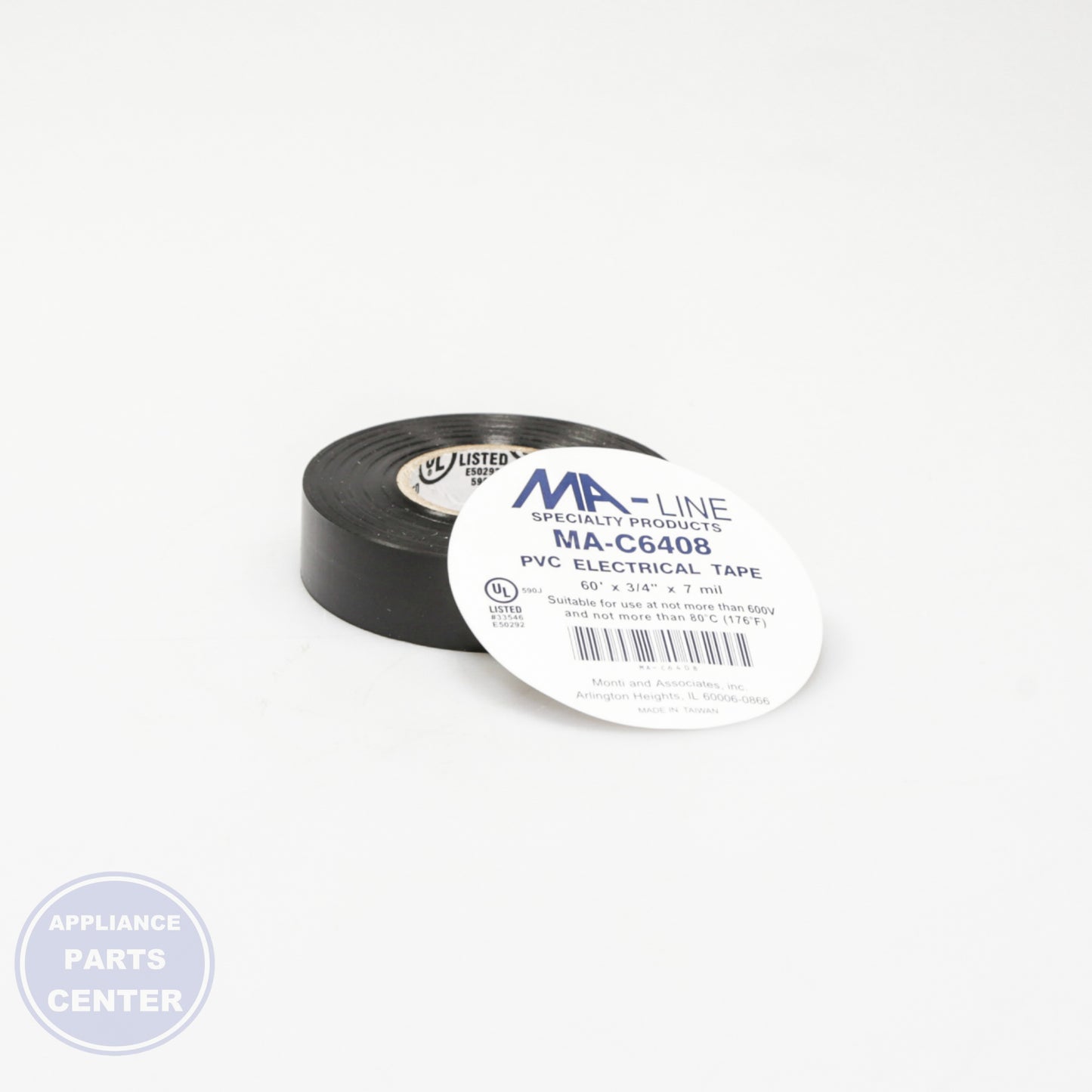 ELECTRICAL TAPE TJMA-C6408 - Side view with precise measurements