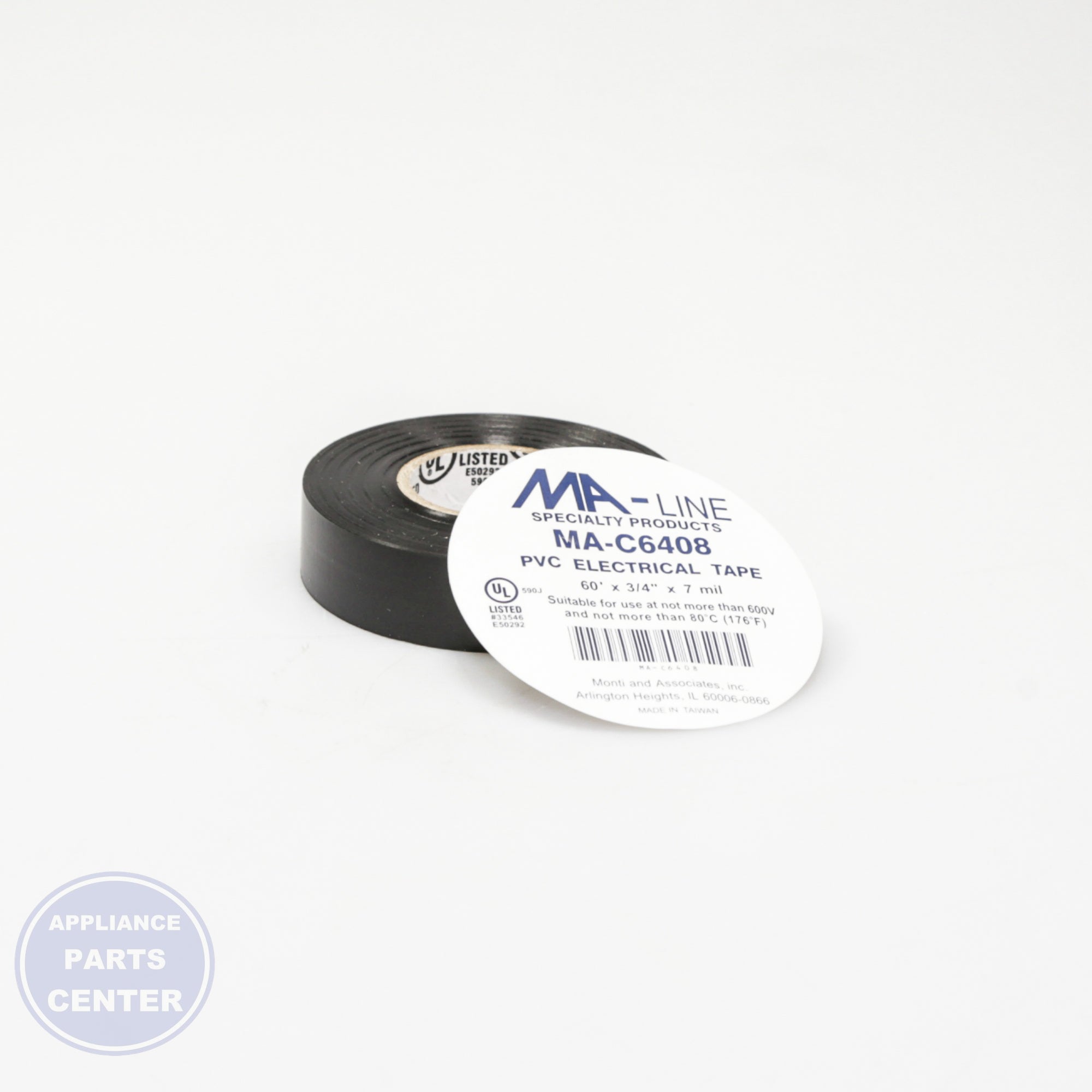ELECTRICAL TAPE TJMA-C6408 - Side view with precise measurements