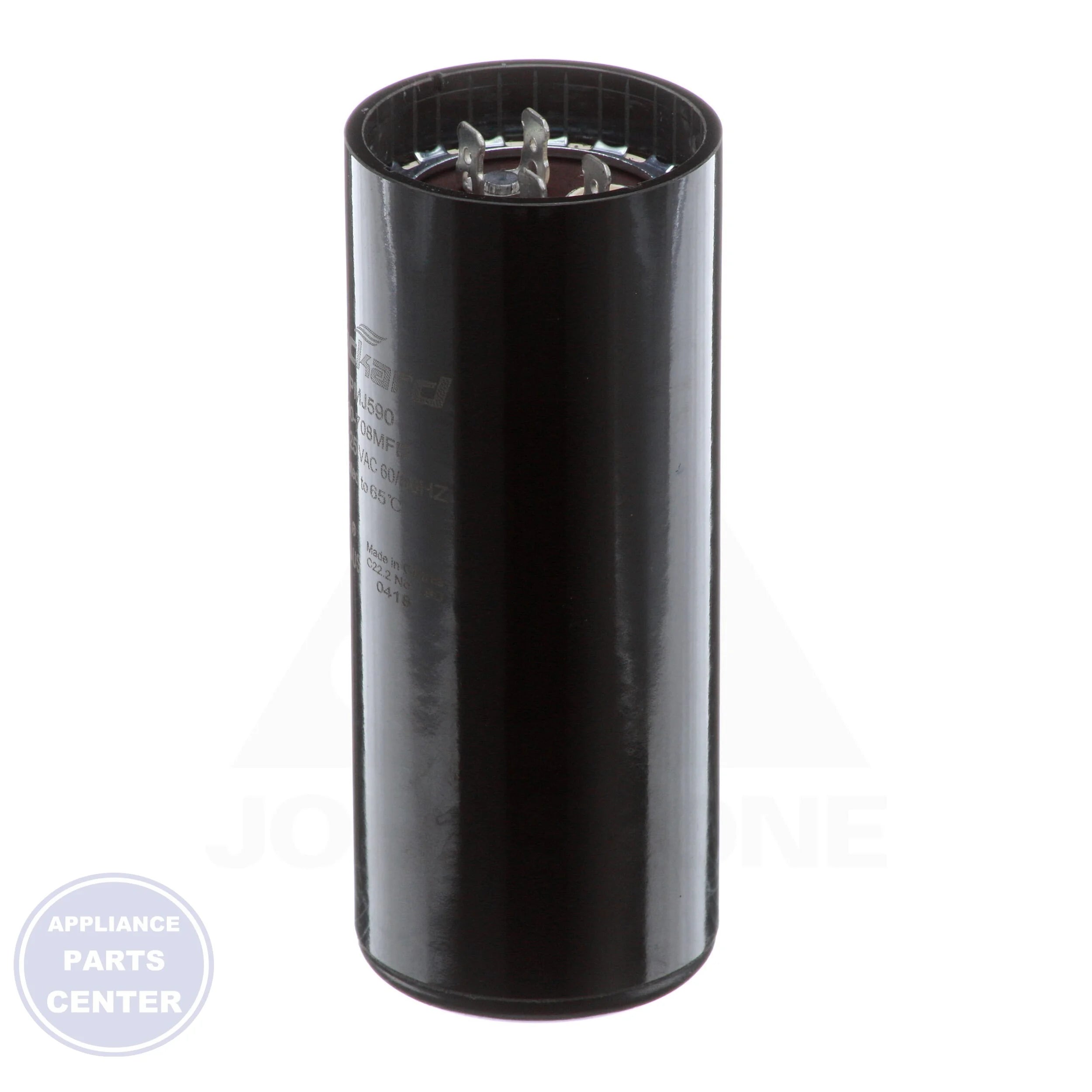 Motor Start Capacitors N/A TMJ590 - Detailed view of round moisture and oil-resistant molded plastic case