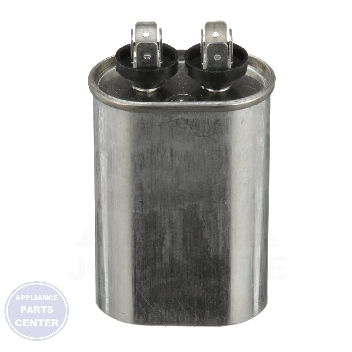 Motor Run Capacitor Oval TOC15 - Side view with 15 Mfd capacitance and 370 Volts rating